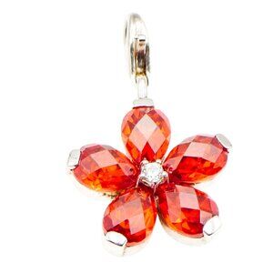 Thomas Sabo Orange Flower Sterling Silver Pendant Charm - Vibrant And Rare